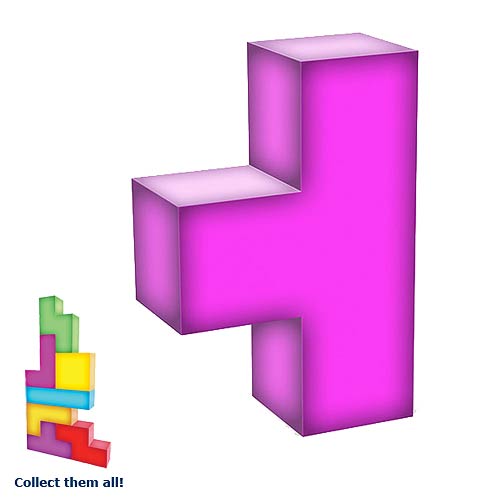 Tetris T-Shaped Tetrimino Light-Up Sculpture